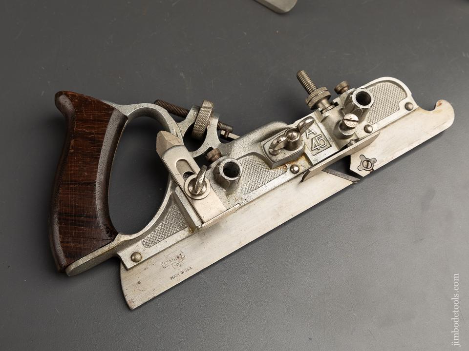 Rare! STANLEY No. A45 Aluminum Combination Plow Plane 100% COMPLETE in Original Box - 90813