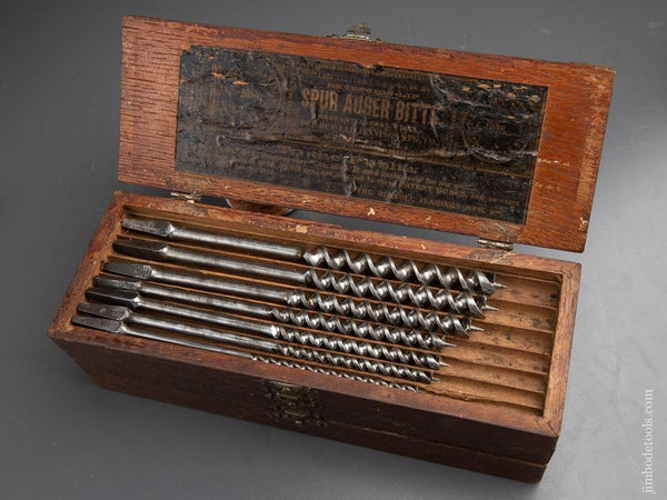 EARLY Complete Set of 14 RUSSELL JENNINGS Auger Bits in its Original 3 Tiered Box - 90856
