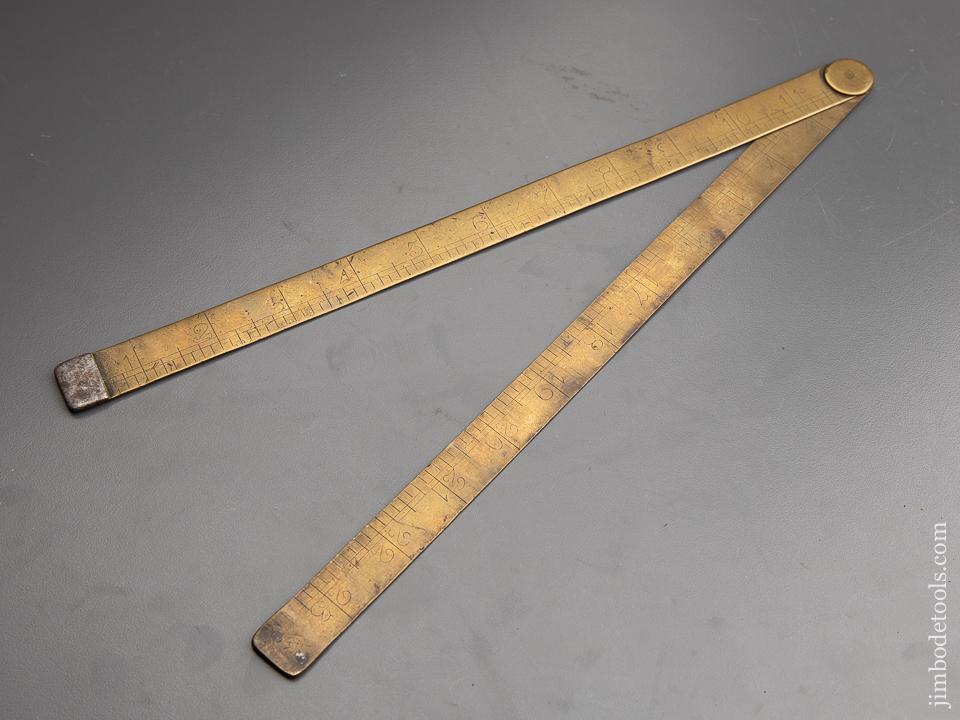 Two Foot Folding CHESTERMAN Brass Blacksmith's Rule with Steel Tips - 90869