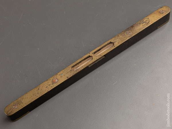 FINE Ten inch J. BUIST EDINBURGH Ebony & Brass Level - 90886
