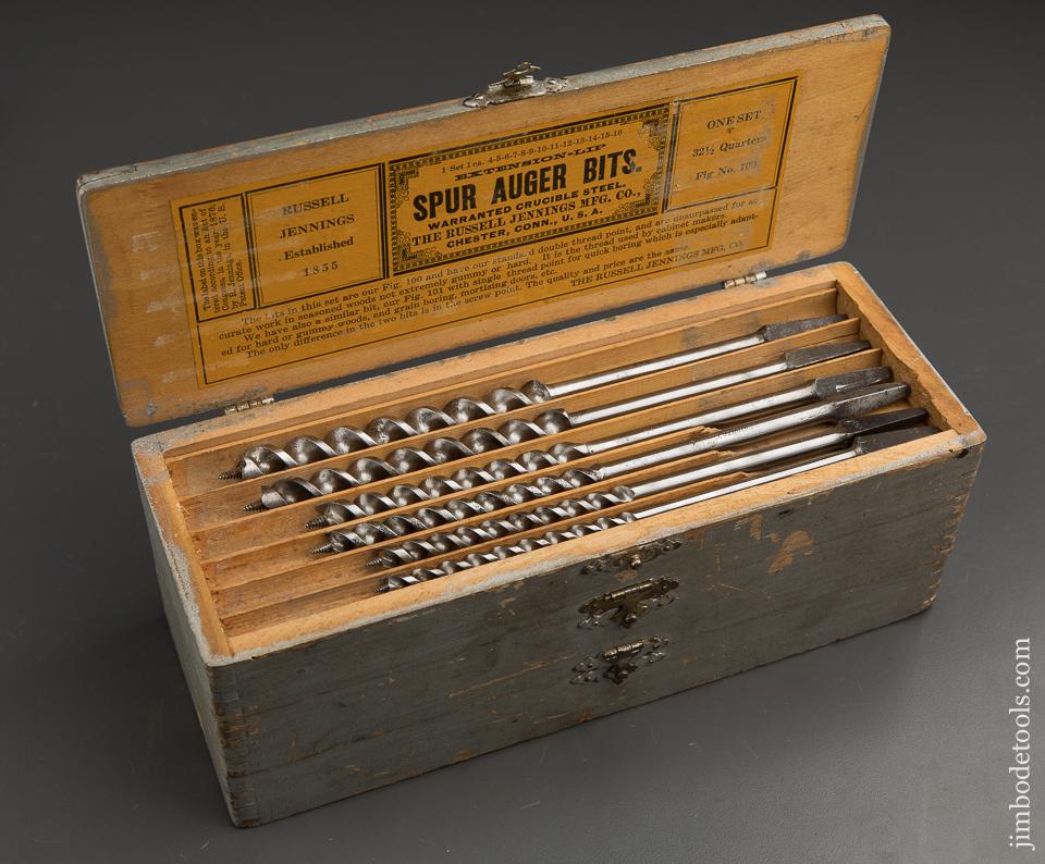 Complete Set of 13 RUSSELL JENNINGS Auger Bits in its Original 3 Tiered Box - 90899