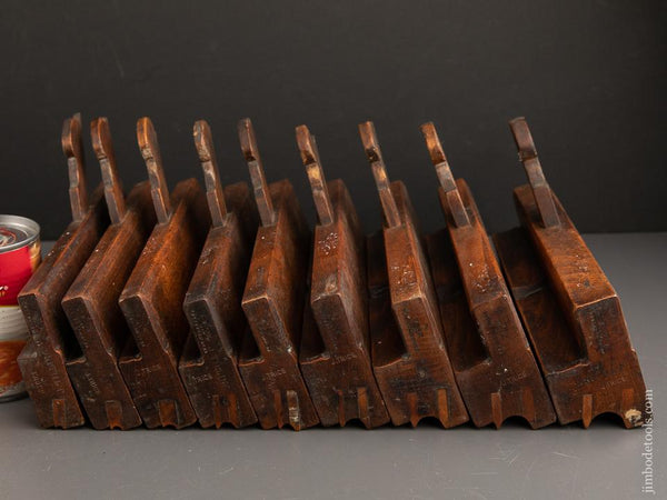 Great Working Set of Nine Side Bead Moulding Planes by BUCK - 90936