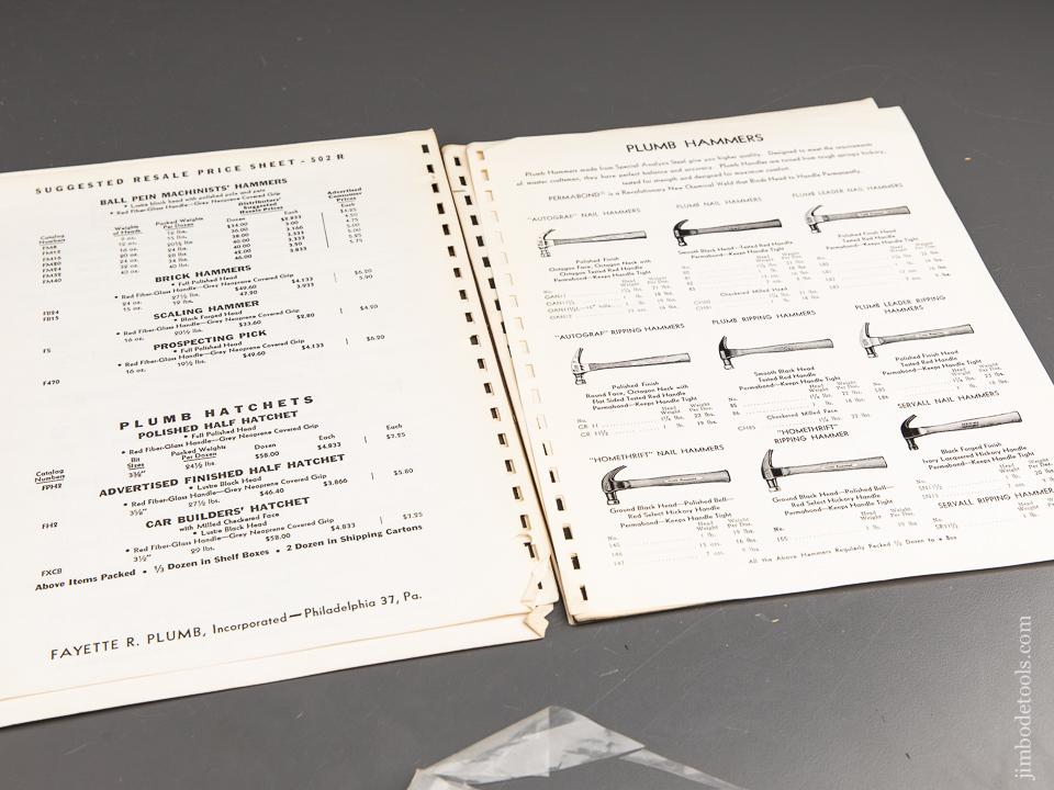 Book Original PLUMB AXE JET WING Catalogue Pages 90940 Jim Bode Tools