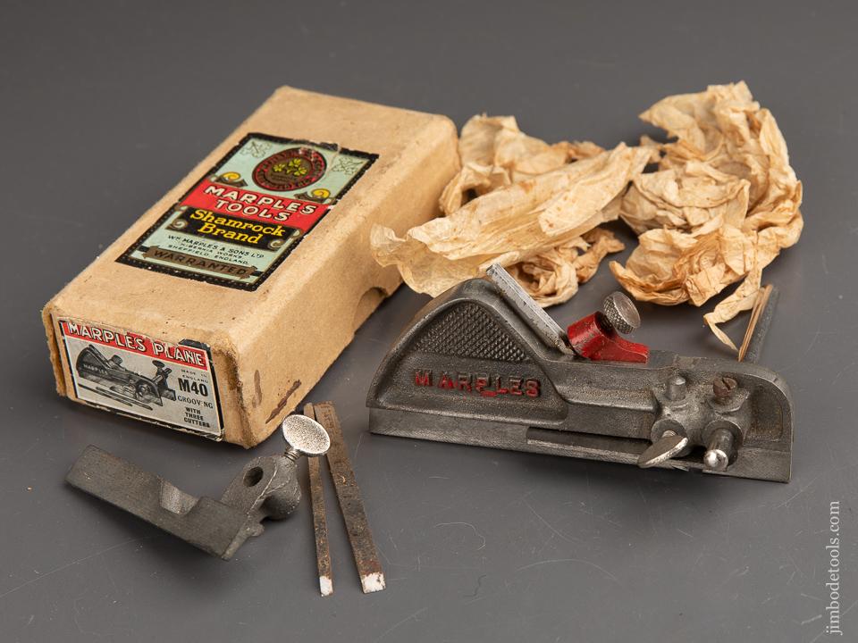 MARPLES No. M40 Grooving Plane with Three Cutters MINT in Original Box - 90948
