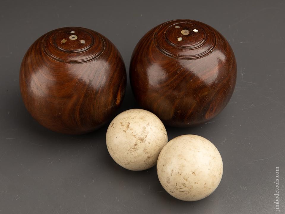 Extra Extra Fine! Lignum Bowls Set with Mother of Pearl Inlay - 90957