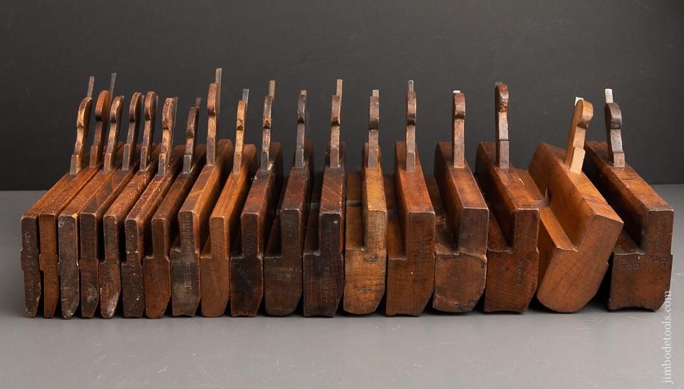 Complete Working Set of 18 Hollows & Rounds Molding Planes 2-18 EVENS - 91056