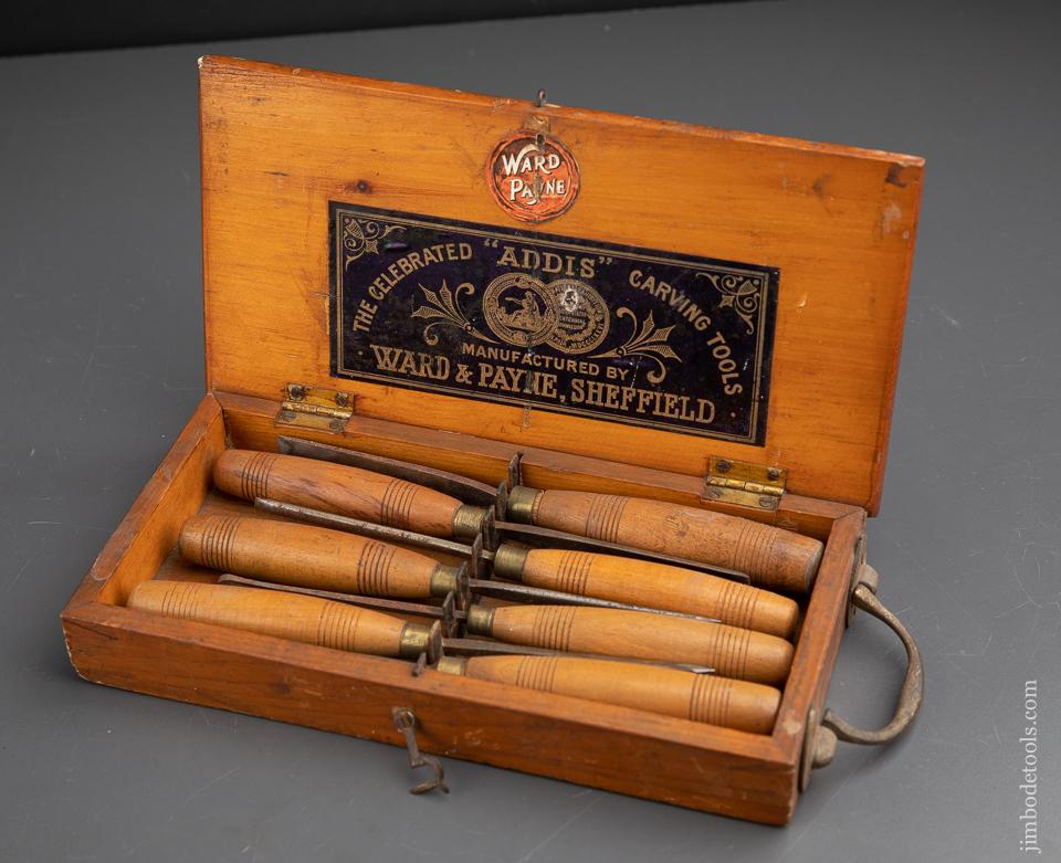Gouges On Cardboard Box Set of Seven ADDIS Carving Gouges in Original Box by WARD & PAYNE SHEF ...