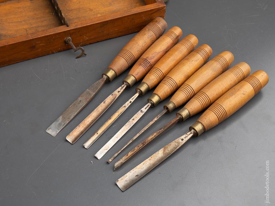 Gouges On Cardboard Box Set of Seven ADDIS Carving Gouges in Original Box by WARD & PAYNE SHEF ...
