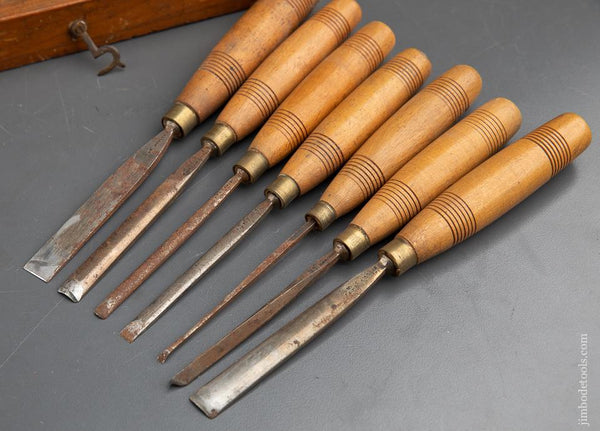 Set of Seven ADDIS Carving Gouges in Original Box by WARD & PAYNE SHEF ...