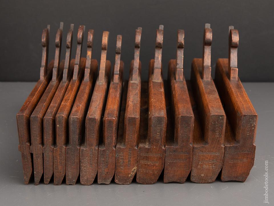 Matched Set of Twelve Hollows & Rounds Moulding Planes by HIGGS London circa 1785-1828 - 91089