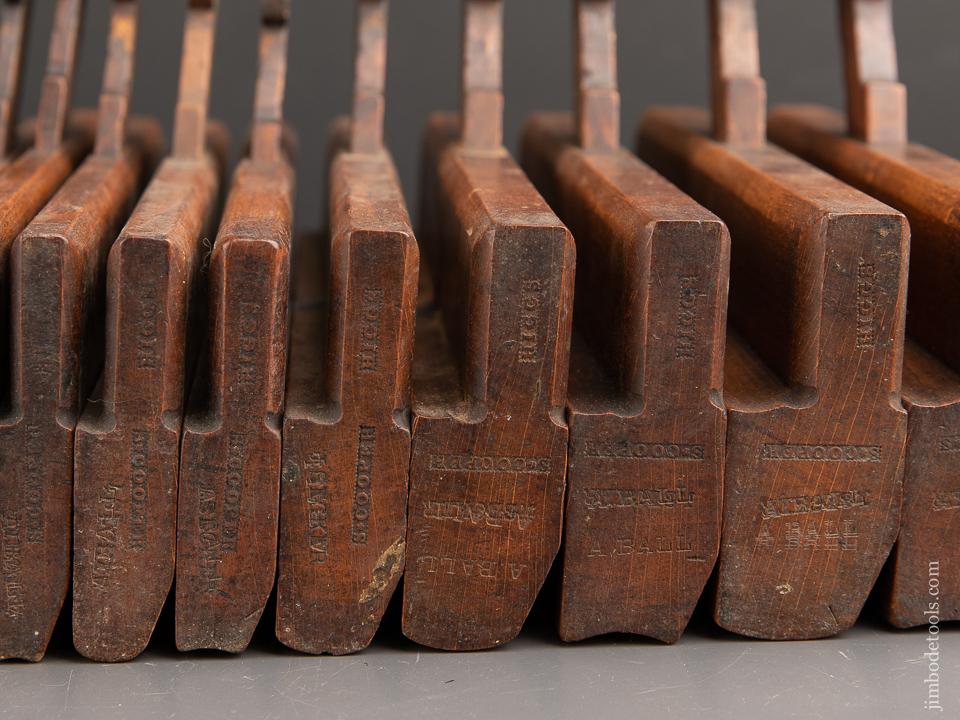 Matched Set of Twelve Hollows & Rounds Moulding Planes by HIGGS London circa 1785-1828 - 91089
