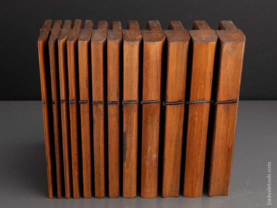 Matched Set of Twelve Hollows & Rounds Moulding Planes by HIGGS London circa 1785-1828 - 91089