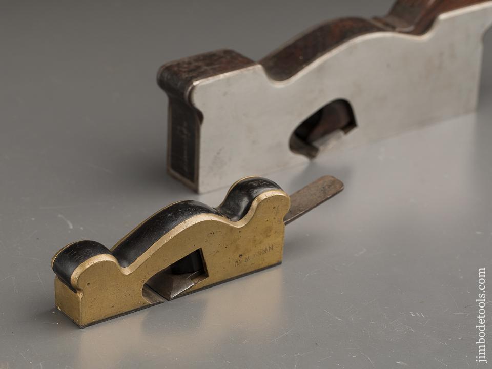 Awesome Miniature Steel Soled Gunmetal and Ebony Shoulder Plane - 91109