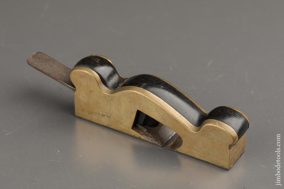 Awesome Miniature Steel Soled Gunmetal and Ebony Shoulder Plane - 91109