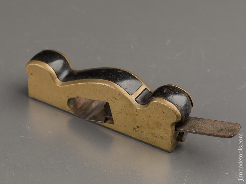 Awesome Miniature Steel Soled Gunmetal and Ebony Shoulder Plane - 91109