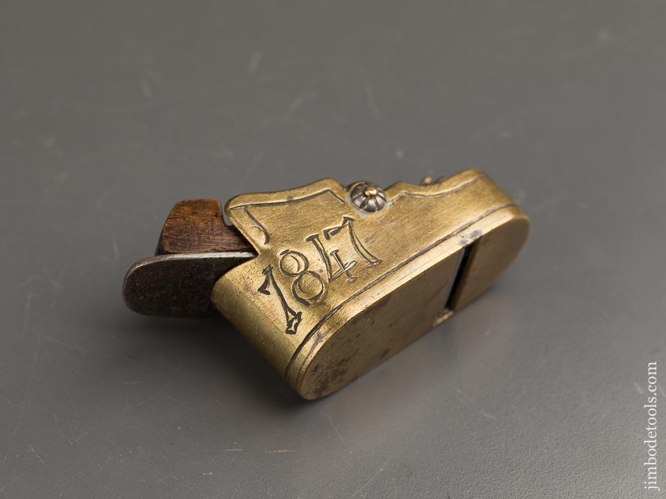 Remarkable Dated 1847 Brass Instrument Maker's Plane -- 91111U