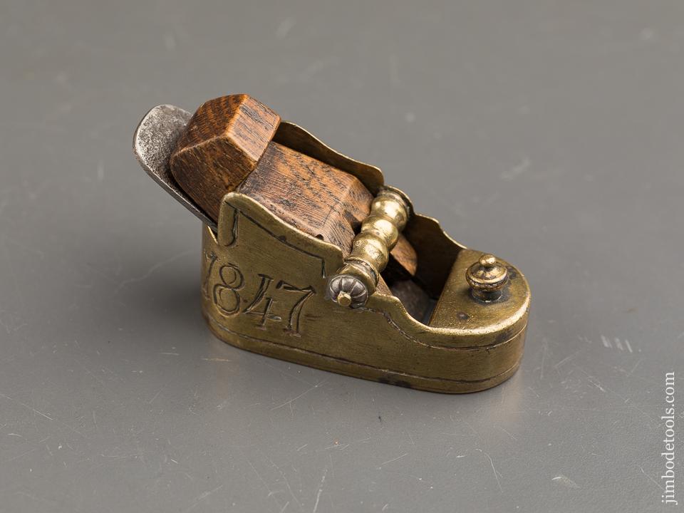 Remarkable Dated 1847 Brass Instrument Maker's Plane -- 91111U