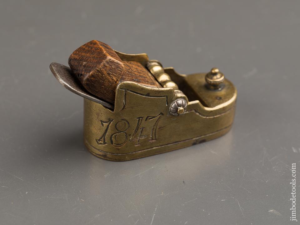 Remarkable Dated 1847 Brass Instrument Maker's Plane -- 91111U