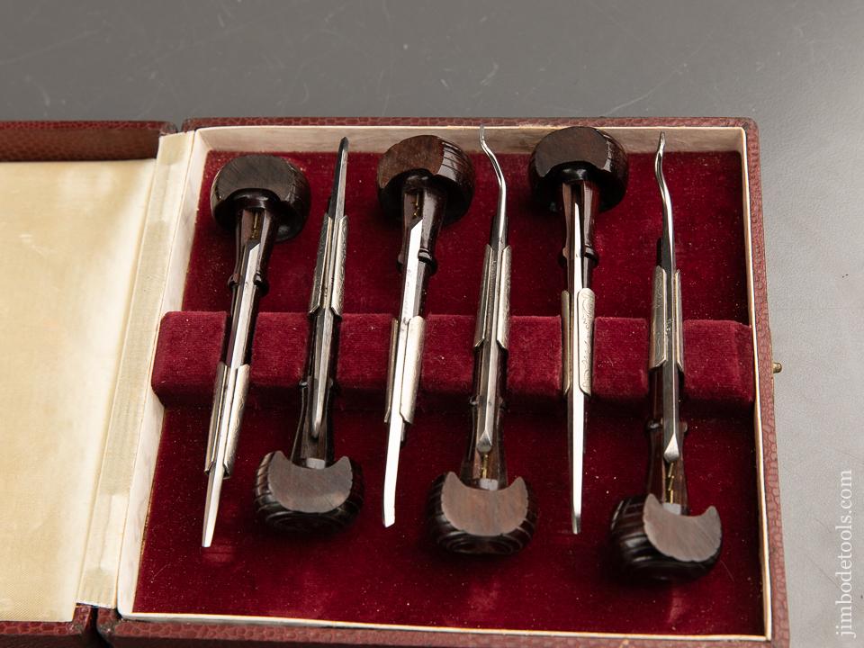 Stunning Set of Six EZRA BOWMAN Gravers DEAD MINT in Original Box - 91142