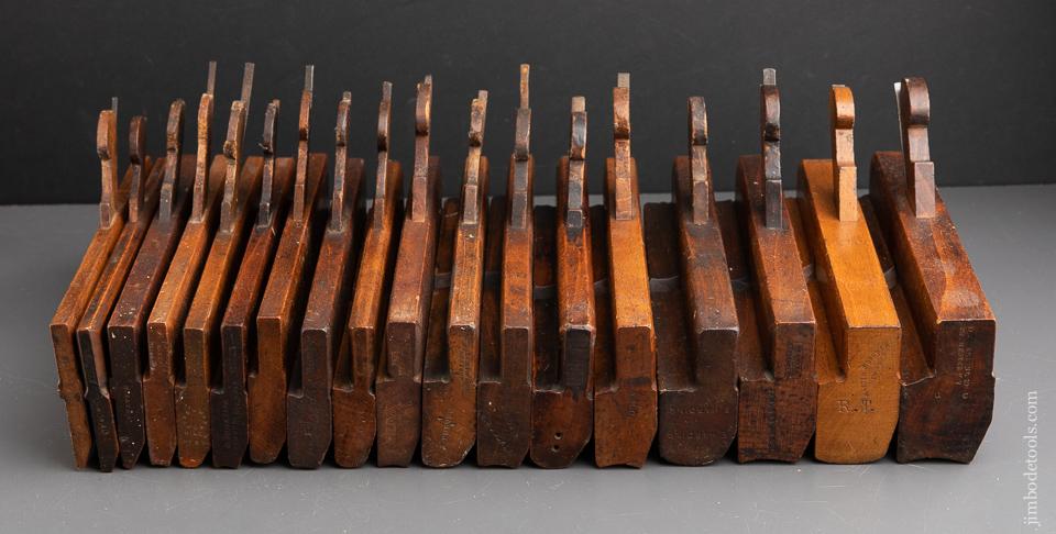 Complete Working Set of 18 Hollows & Rounds Molding Planes Numbered 2-18 EVENS - 91198