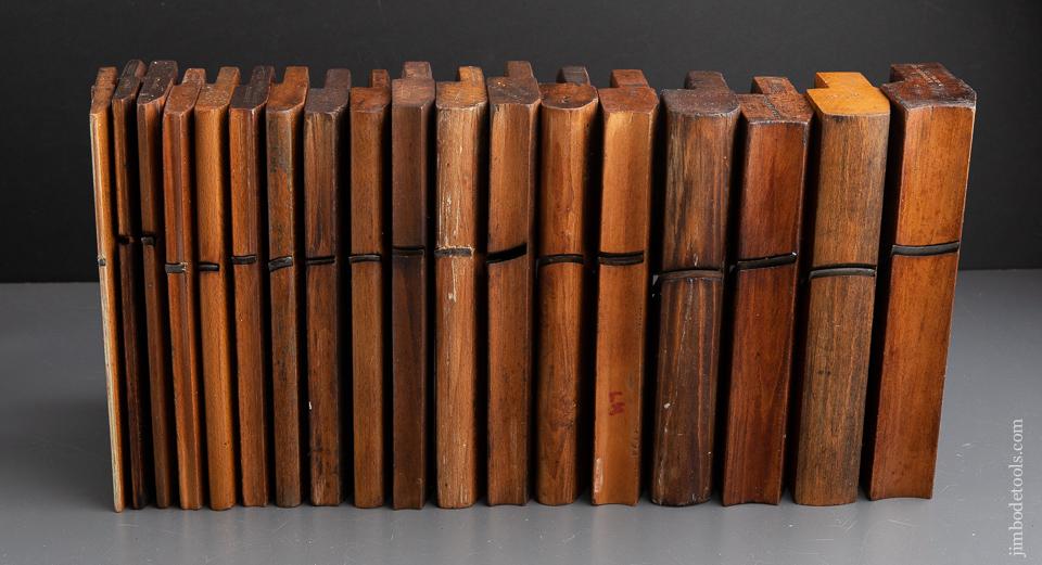 Complete Working Set of 18 Hollows & Rounds Molding Planes Numbered 2-18 EVENS - 91198