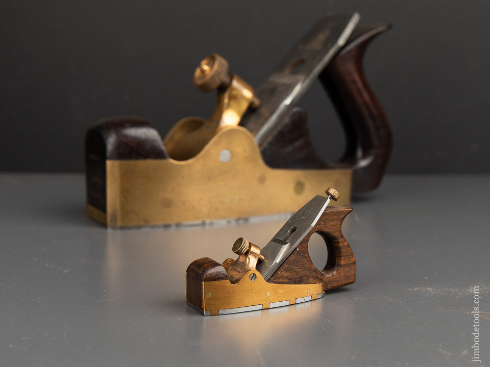 Remarkable 2 1/2" Rosewood and Brass Miniature NORRIS Three inch Dovetailed Steel Construction Smooth Plane by Frederick Peter(BUSHY) ROBINSON - 91239 - AS OF JAN 18