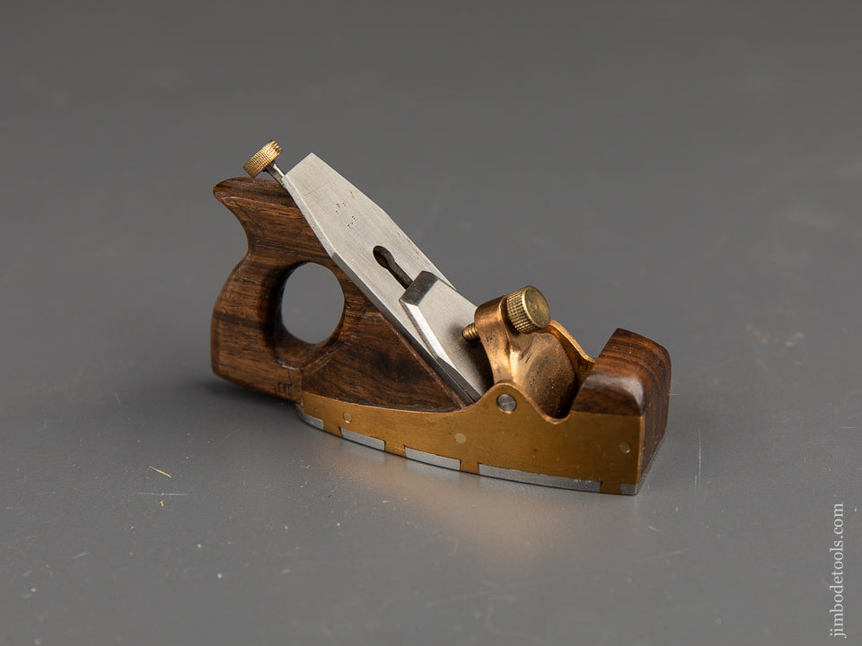 Remarkable 2 1/2" Rosewood and Brass Miniature NORRIS Three inch Dovetailed Steel Construction Smooth Plane by Frederick Peter(BUSHY) ROBINSON - 91239 - AS OF JAN 18