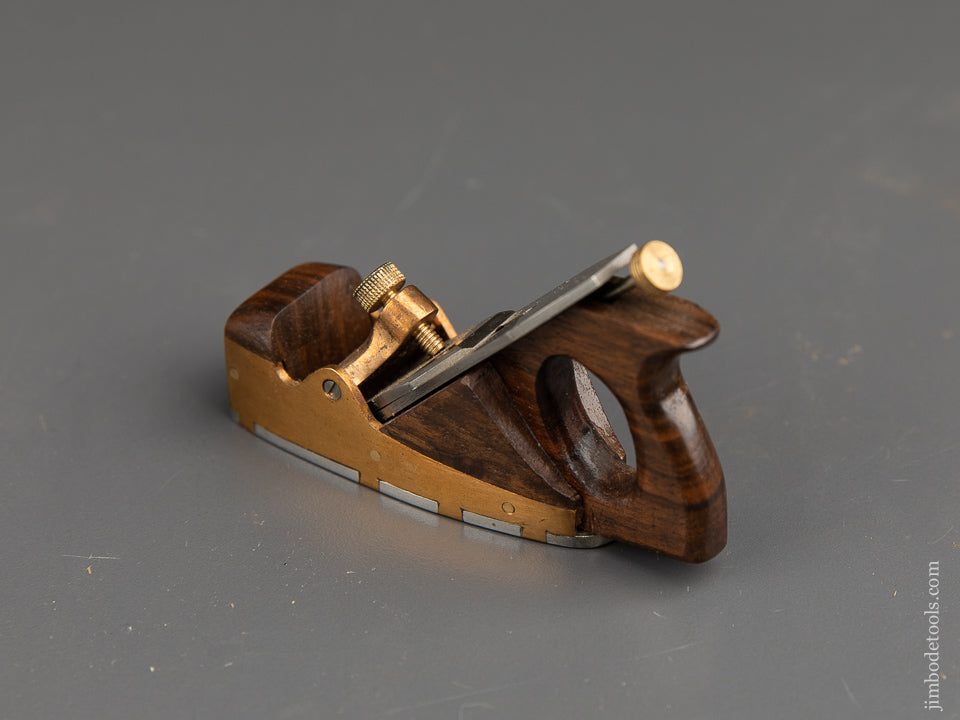 Remarkable 2 1/2" Rosewood and Brass Miniature NORRIS Three inch Dovetailed Steel Construction Smooth Plane by Frederick Peter(BUSHY) ROBINSON - 91239 - AS OF JAN 18