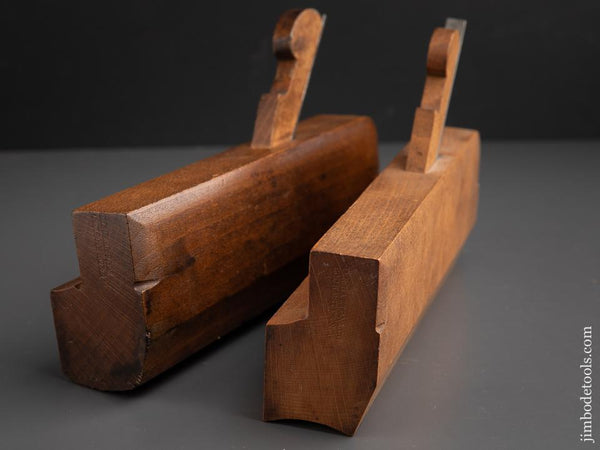 1 3/4 inch wide Pair of D.R. BARTON No. 22 Hollow & Round Molding Planes - 91247