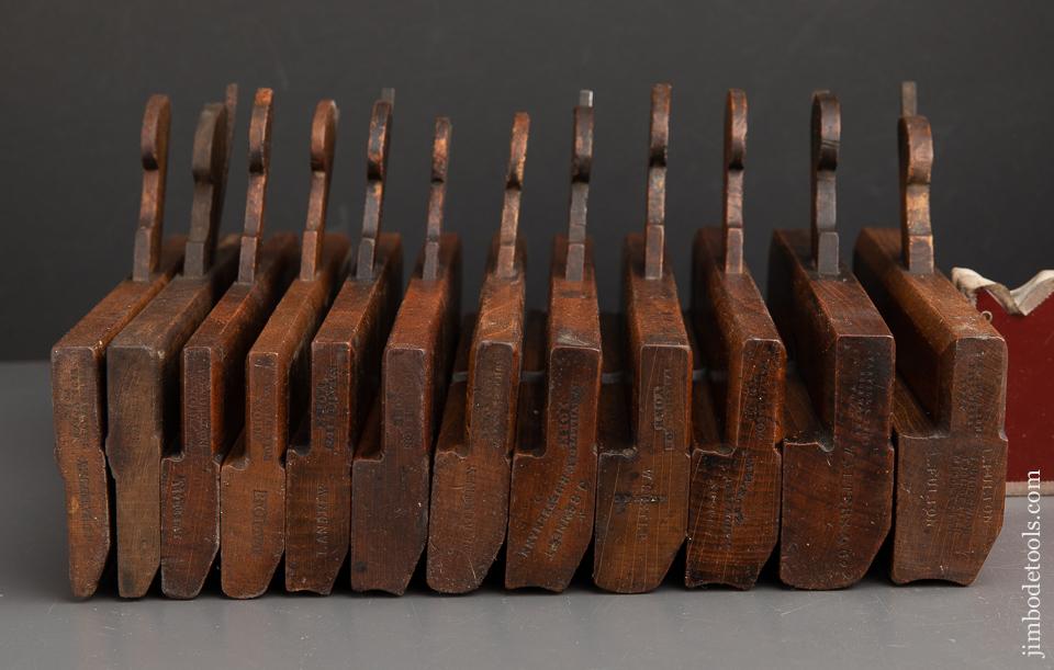Set of Twelve User Hollows & Rounds Moulding Planes by VARVILL YORK - 91256