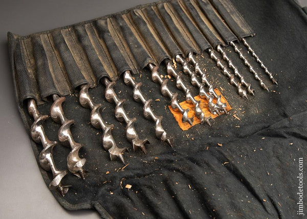 Complete Set of 13 IRWIN Auger Bits in original Roll -  91280