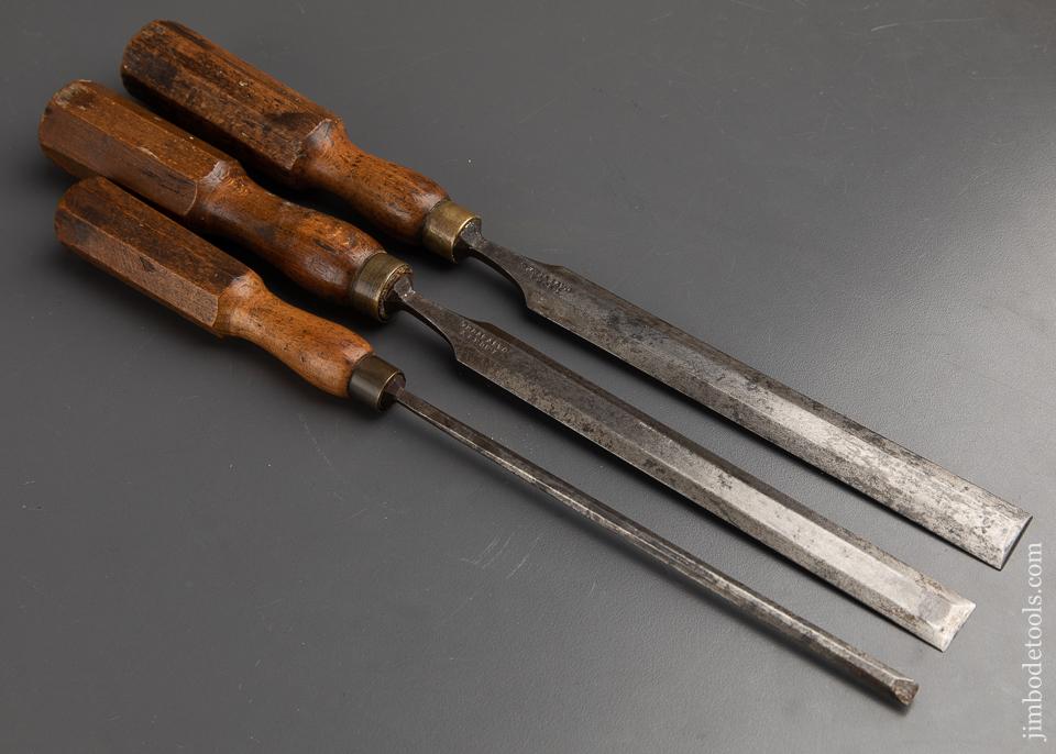 Set of Three SORBY Long Thin English Paring Chisels - 91281