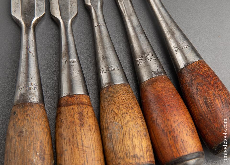 Good Clean Set of Five STANLEY  No. 50 EVERLASTING Chisels - 91294