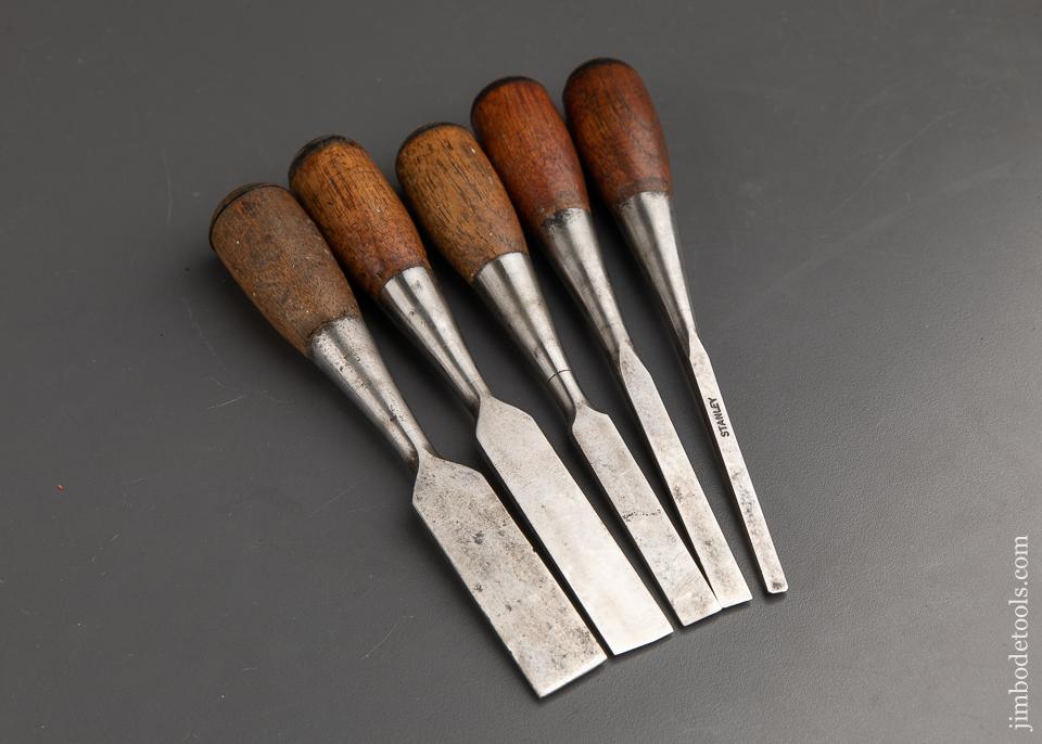 Good Clean Set of Five STANLEY  No. 50 EVERLASTING Chisels - 91294