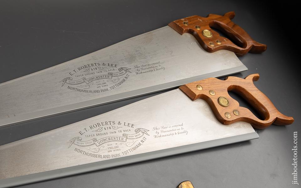 Matched Set! Of Five Cabinet Maker's Saws by E.T. ROBERTS & LEE Dorchester, England - 91368