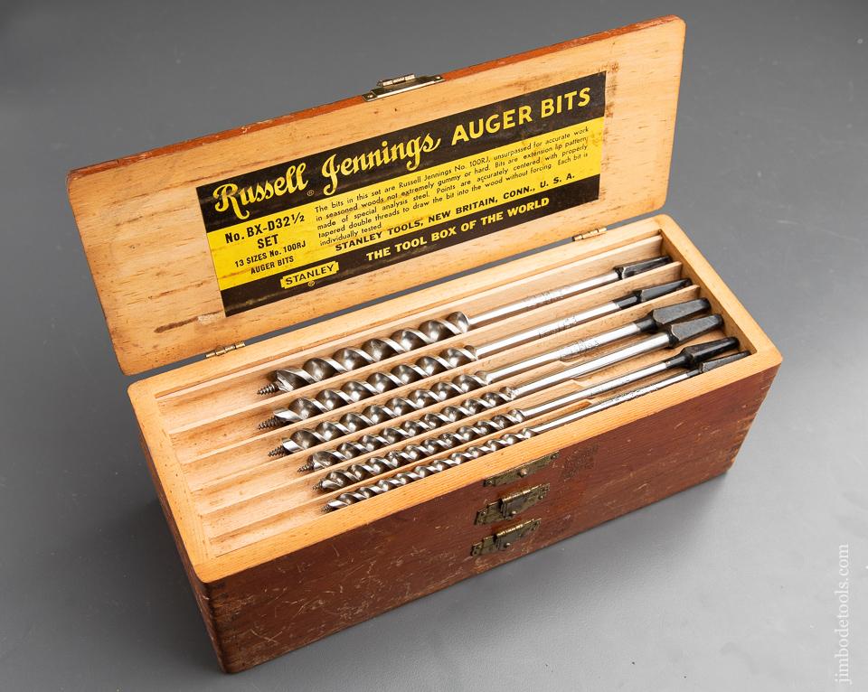 RARE Complete FAST BORING Set of 13 RUSSELL JENNINGS Auger Bits in its Original 3 Tiered Box EXTRA FINE - 91385