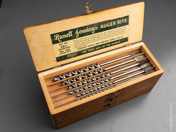 Complete Set of 13 RUSSELL JENNINGS Auger Bits in its Original 3 Tiered Box - 91387