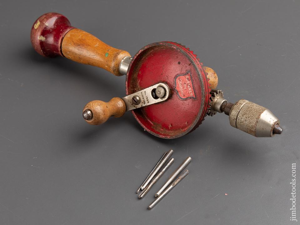 STANLEY DEFIANCE No. 1220 Egg Beater Hand Drill with Decal and Five Bits - 91389