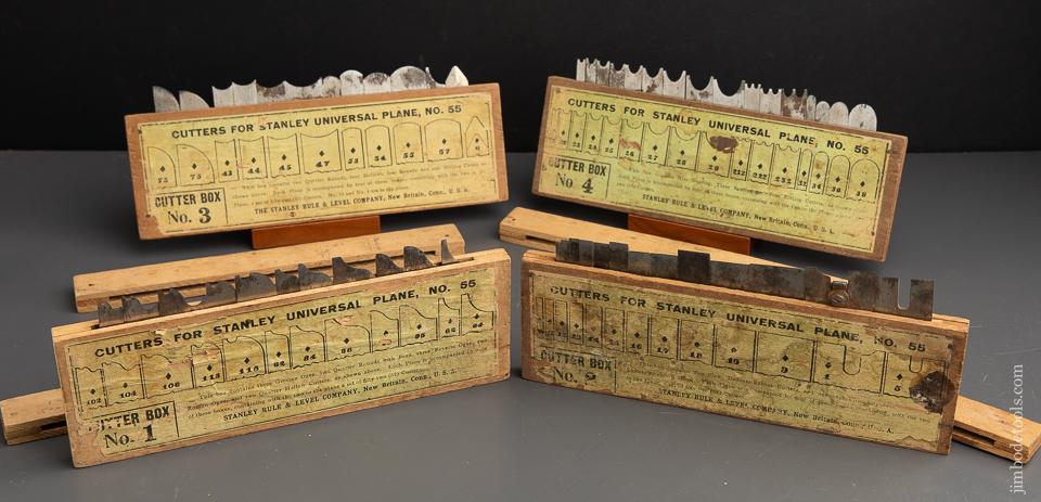 COMPLETE Set of 52 Cutters for STANLEY No. 55 Combination Plane in Original Boxes - 91413
