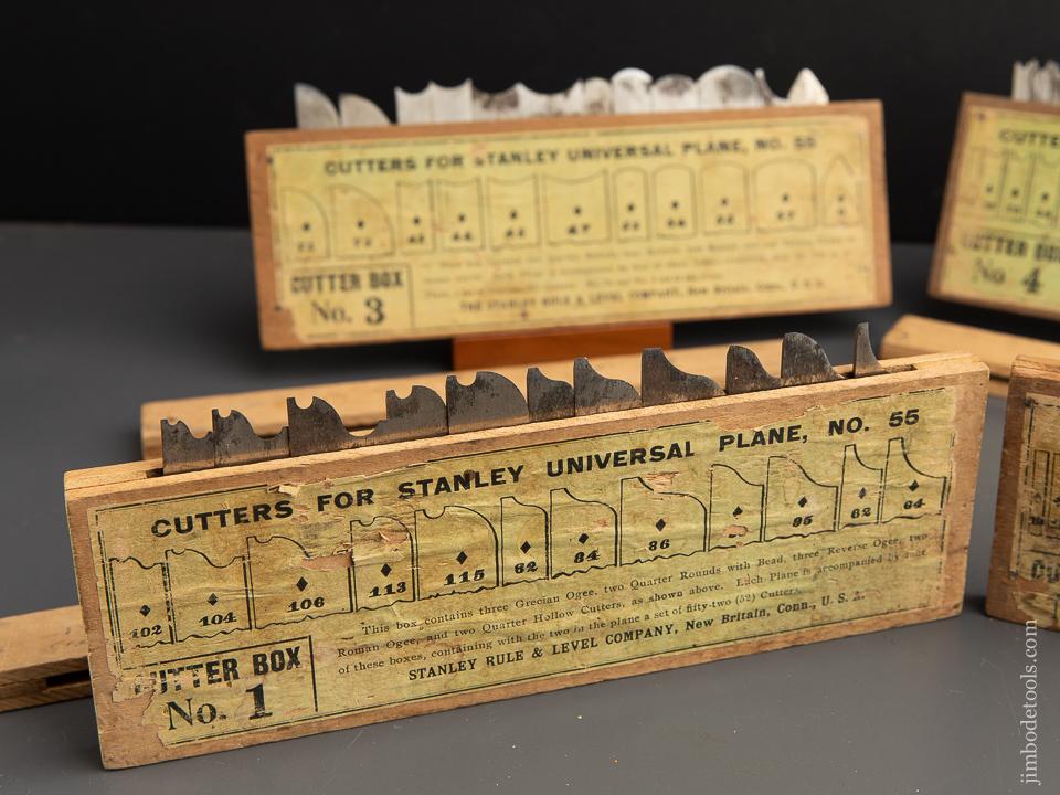 COMPLETE Set of 52 Cutters for STANLEY No. 55 Combination Plane in Original Boxes - 91413