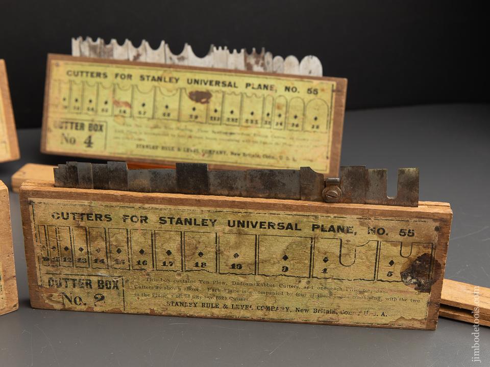 COMPLETE Set of 52 Cutters for STANLEY No. 55 Combination Plane in Original Boxes - 91413