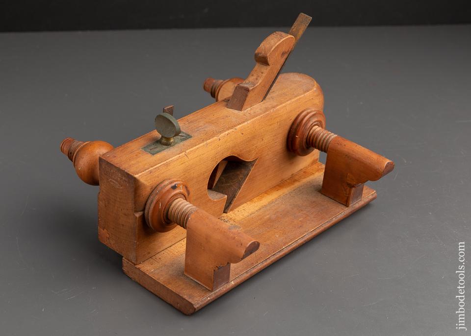 EXTRA FINE and RARE Beech & Boxwood Screw Arm Filletster Plane by D.P. SANBORN LITTLETON NH circa 1840-71 NEAR MINT - 91485