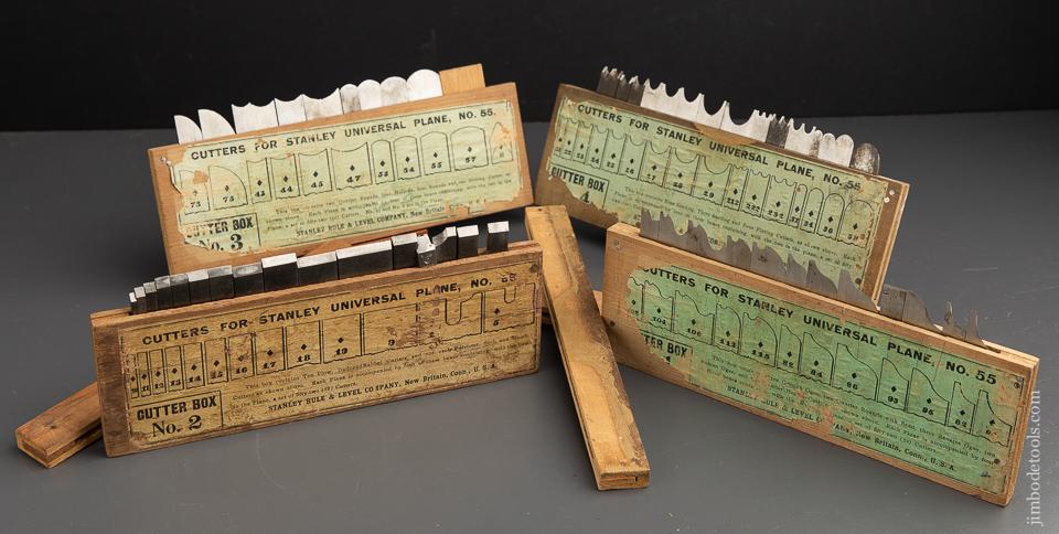 COMPLETE Set of 52 Cutters for STANLEY No. 55 Combination Plane in Original Boxes - 91508