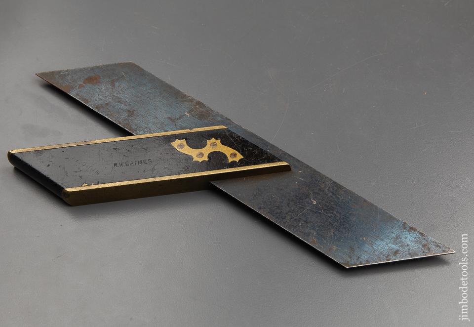 Ten inch MARPLES Ebony & Brass Mitre Square - 91530