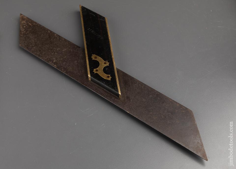 Fourteen inch Ebony & Brass Mitre Square - 91531