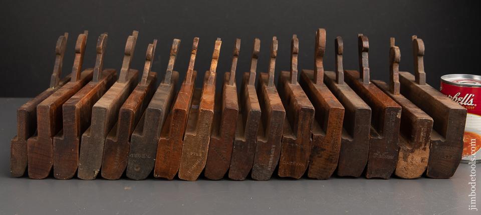 Assortment of Seventeen Hollows & Rounds Moulding Planes ALL by MOSELEY - 91657