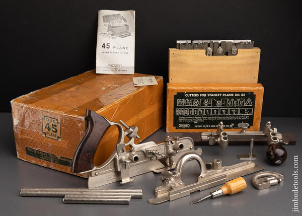 Unused! STANLEY No. 45 Combination Plane 100% COMPLETE in Original Box - 91545