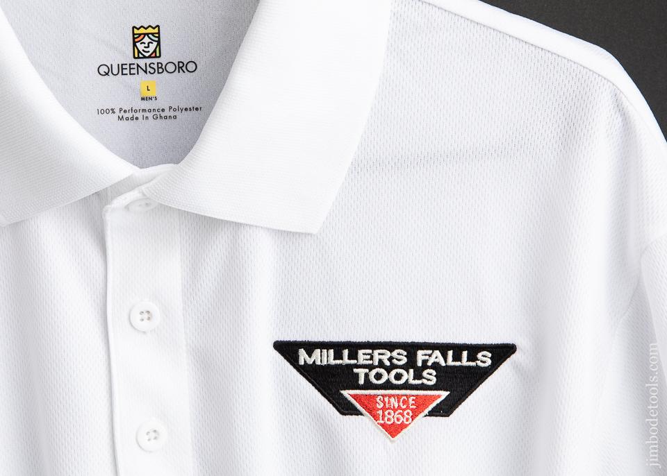 Fine MILLERS FALLS 1890 Patent Corner Brace and New MILLERS FALLS Golf Shirt XL - 91562