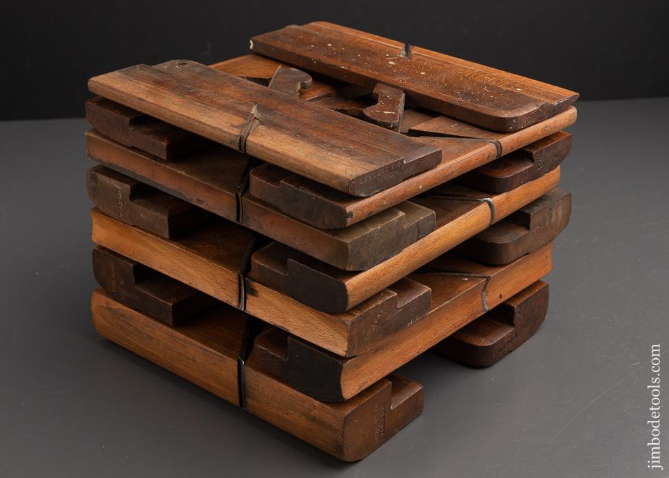 Put Together Graduated Set of Fourteen MOSELEY Hollows & Rounds Moulding Planes - 91564