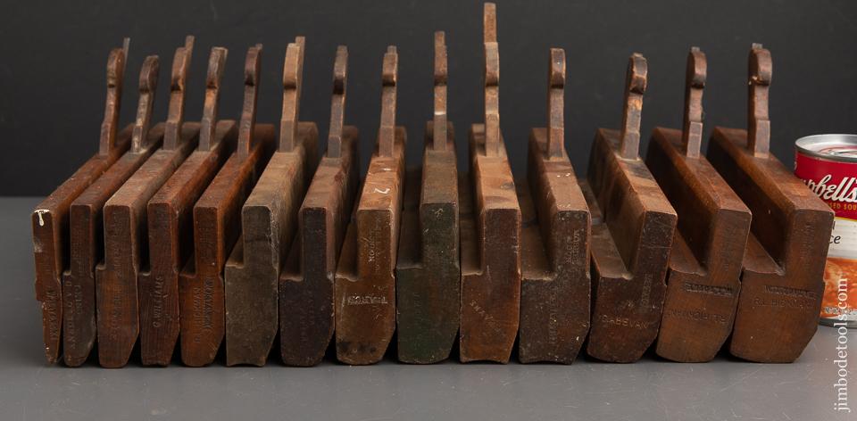 Put Together Graduated Set of Fourteen MOSELEY Hollows & Rounds Moulding Planes - 91564